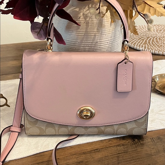Coach Blush Pink and Beige Shoulder Bag